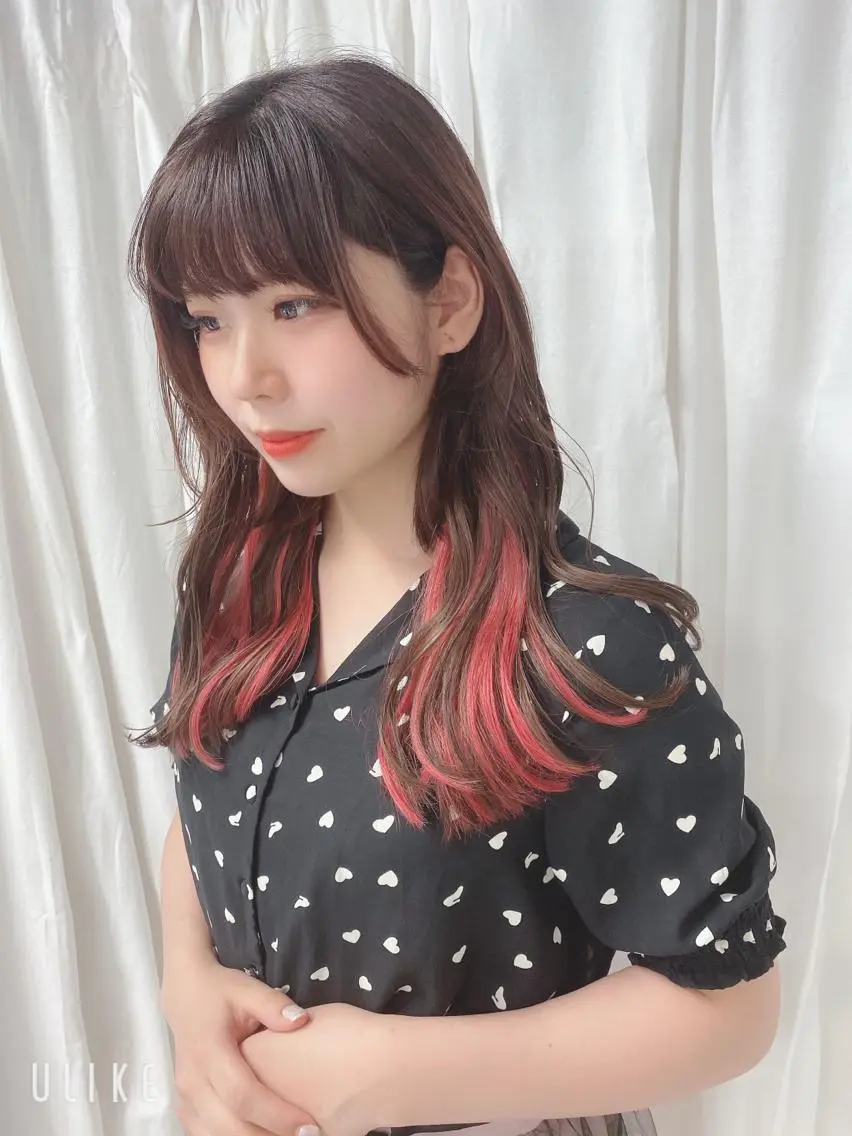 ロング カラー ヘアアレンジ エクステ Amelie yunのヘアスタイル