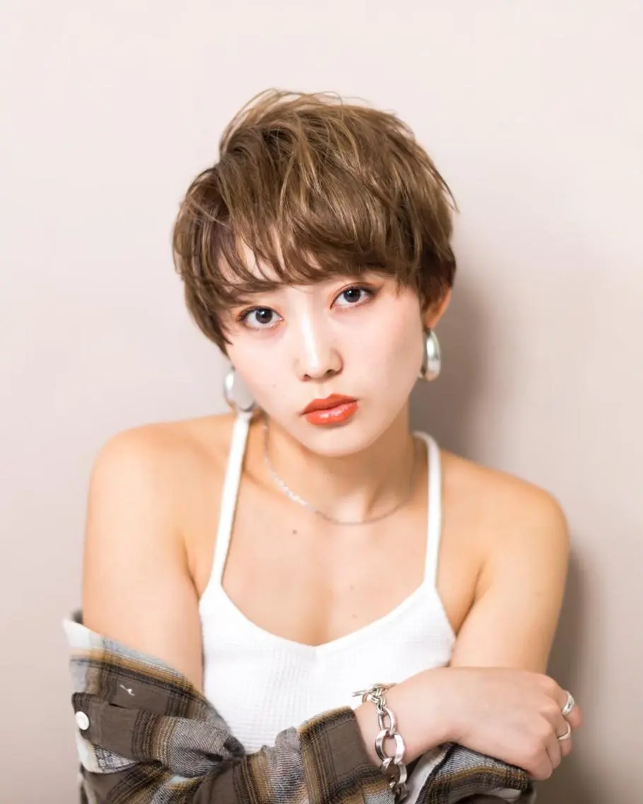 ショート カット ヘアカラー トリートメント 銀座/髪質改善 /艶髪/笠原一唆のヘアスタイル