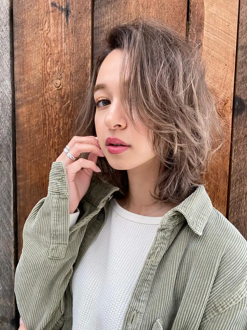 カラー ヘアカラー トリートメント 縮毛/ショート/ ボブ/レイヤー/小原のヘアスタイル