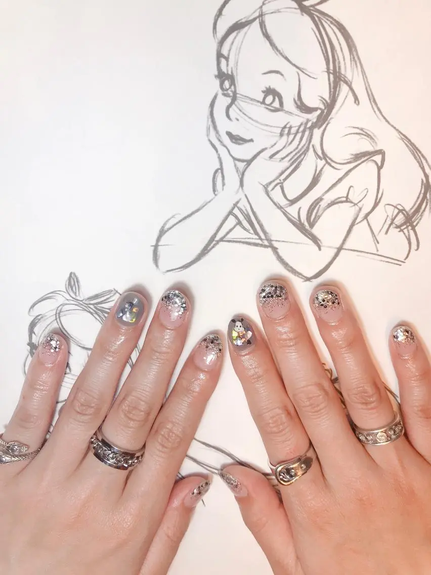 ネイル グラデーション ラメ(グリッター) ラメグラデーション owlnail /持込みデザイン専門のネイルデザイン