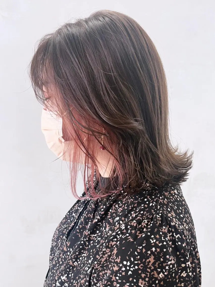 ミディアム カラー ピンクカラー ITbyALBUM 藤沢店のヘアスタイル