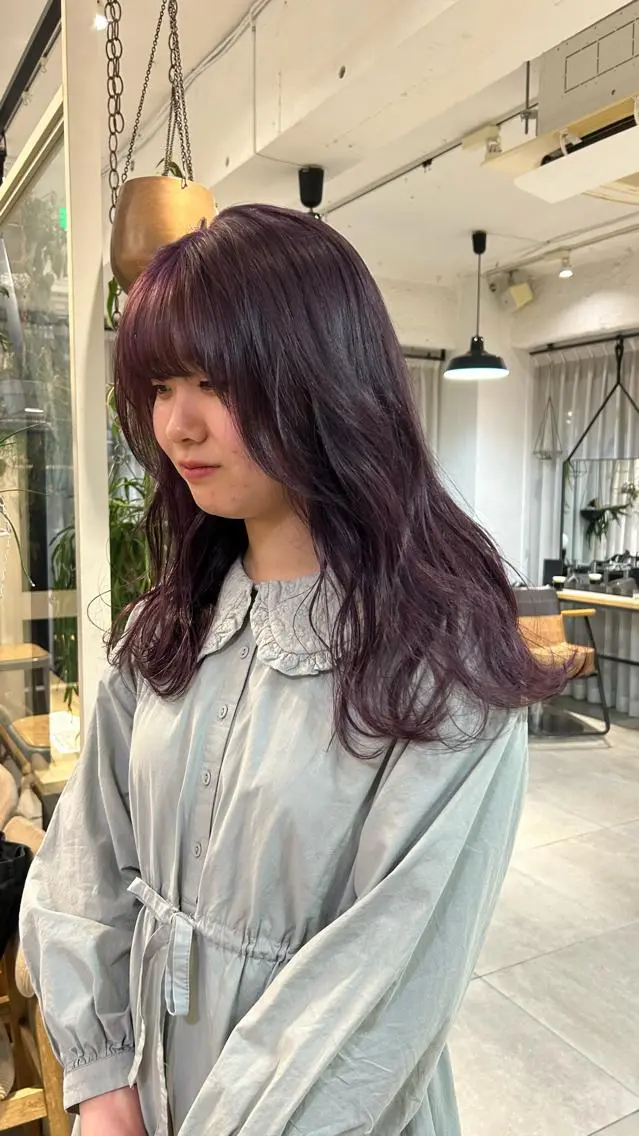 セミロング カラー ブリーチ ラベンダーカラー ピンクカラー ピンクラベンダー ❕マンツーマン施術❕ 🍊Moemiのヘアスタイル