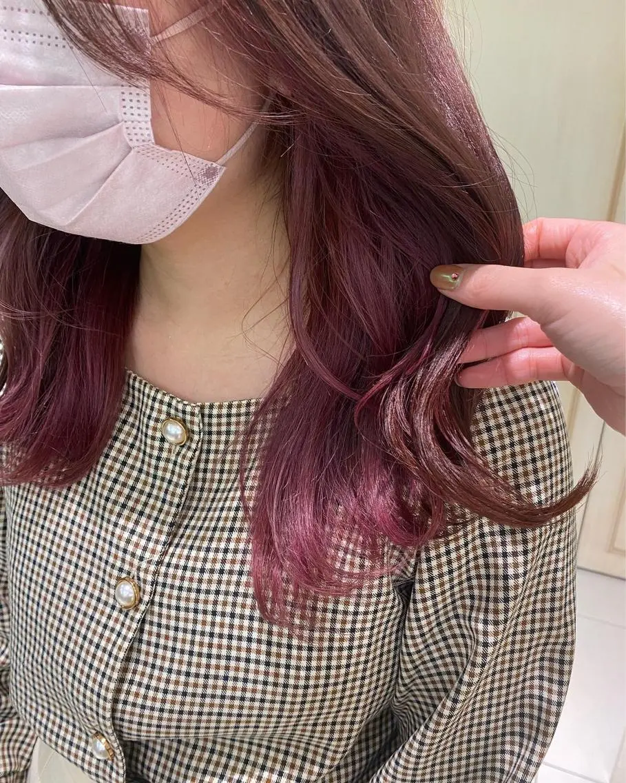 ミディアム カラー ブラウンカラー ラベンダーカラー ピンクカラー ピンクブラウン ピンクラベンダー ･˚✧すずね˚✧* ♡のヘアスタイル