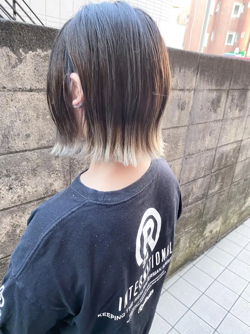 ショート カラー ブリーチ デザインカラー カット 髪質改善、エクステ 山口卓哉のヘアスタイル