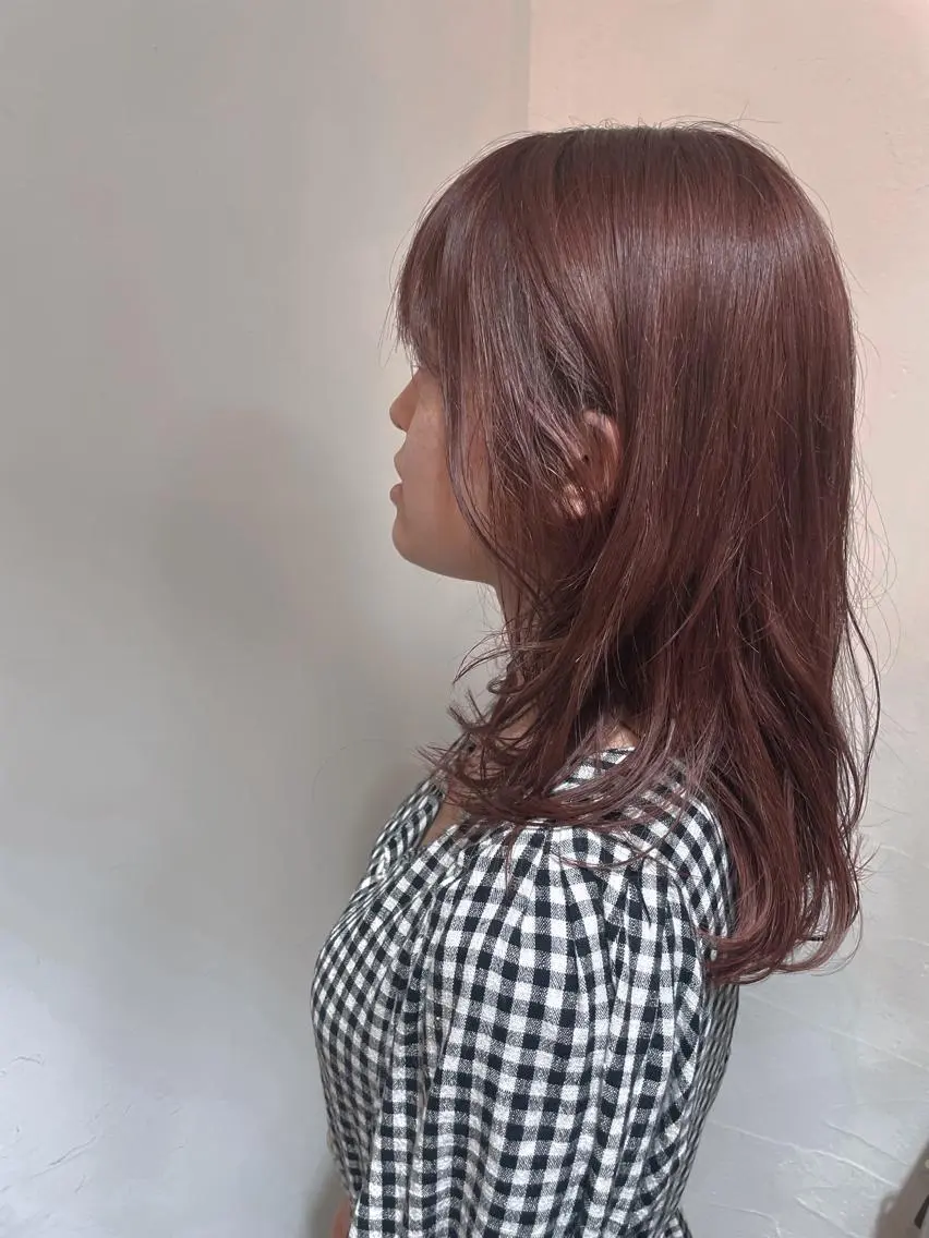 セミロング カラー レッドカラー 💛🤍U too e’s /店長🧸のヘアスタイル