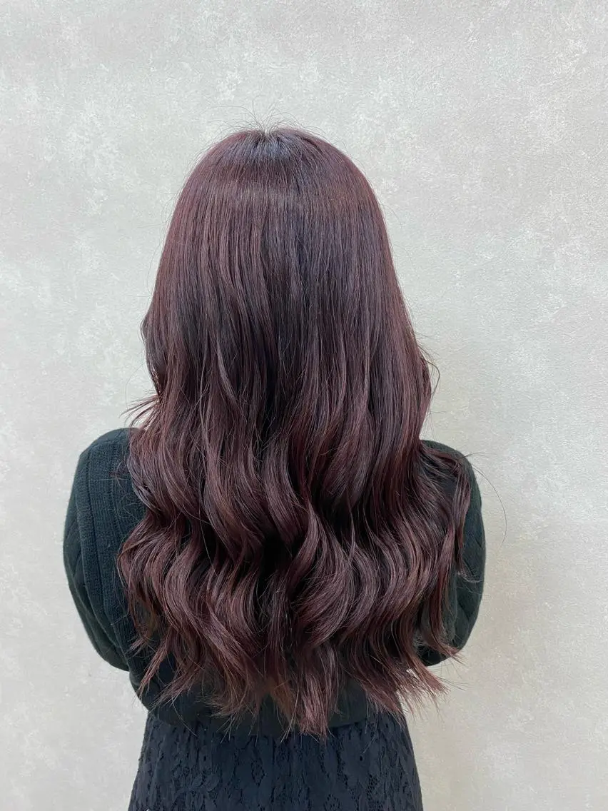 ロング カラー ラベンダーカラー ラベンダーピンク ピンクカラー 宮﨑 舞のヘアスタイル