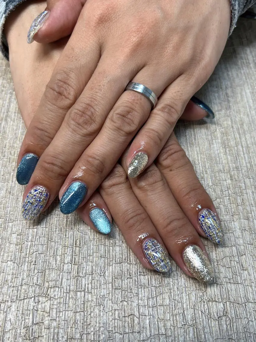 ネイル マグネットネイル ツイードネイル coco nailのネイルデザイン