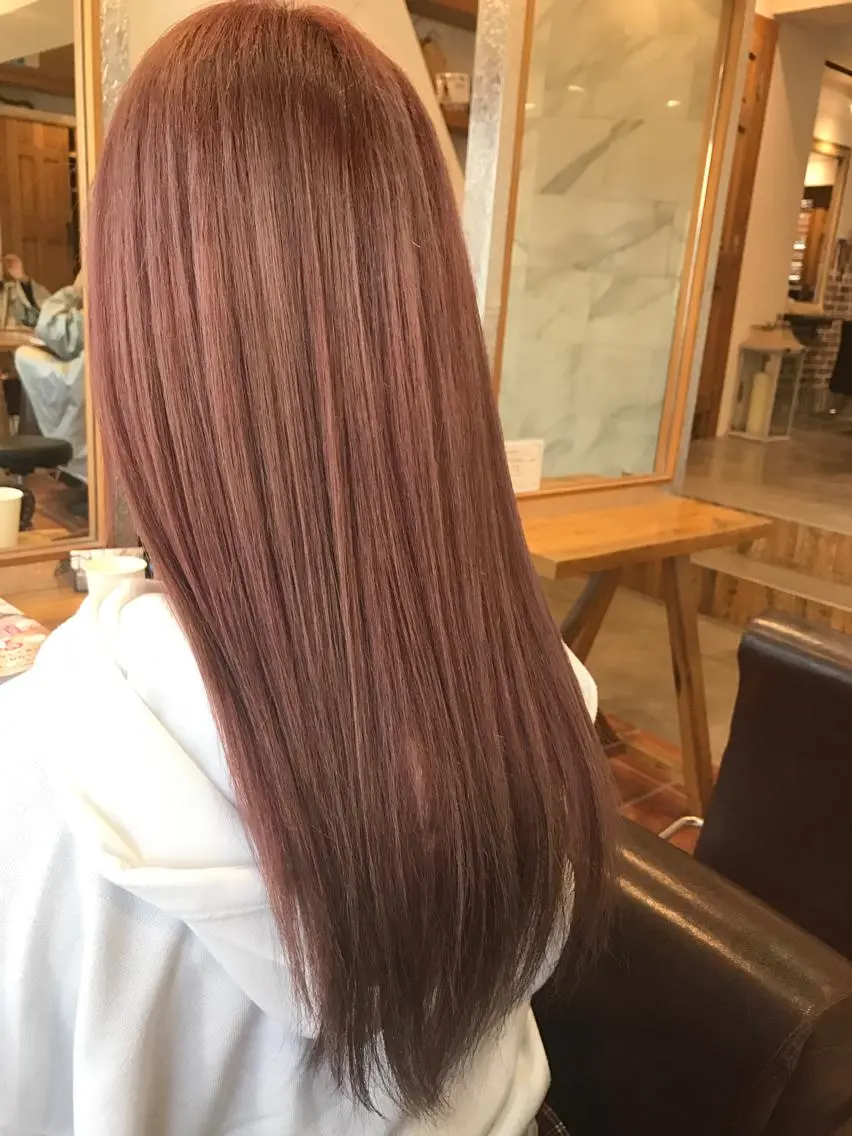 ロング カラー ベージュカラー ピンクカラー ピンクベージュ みうら ミウラのヘアスタイル