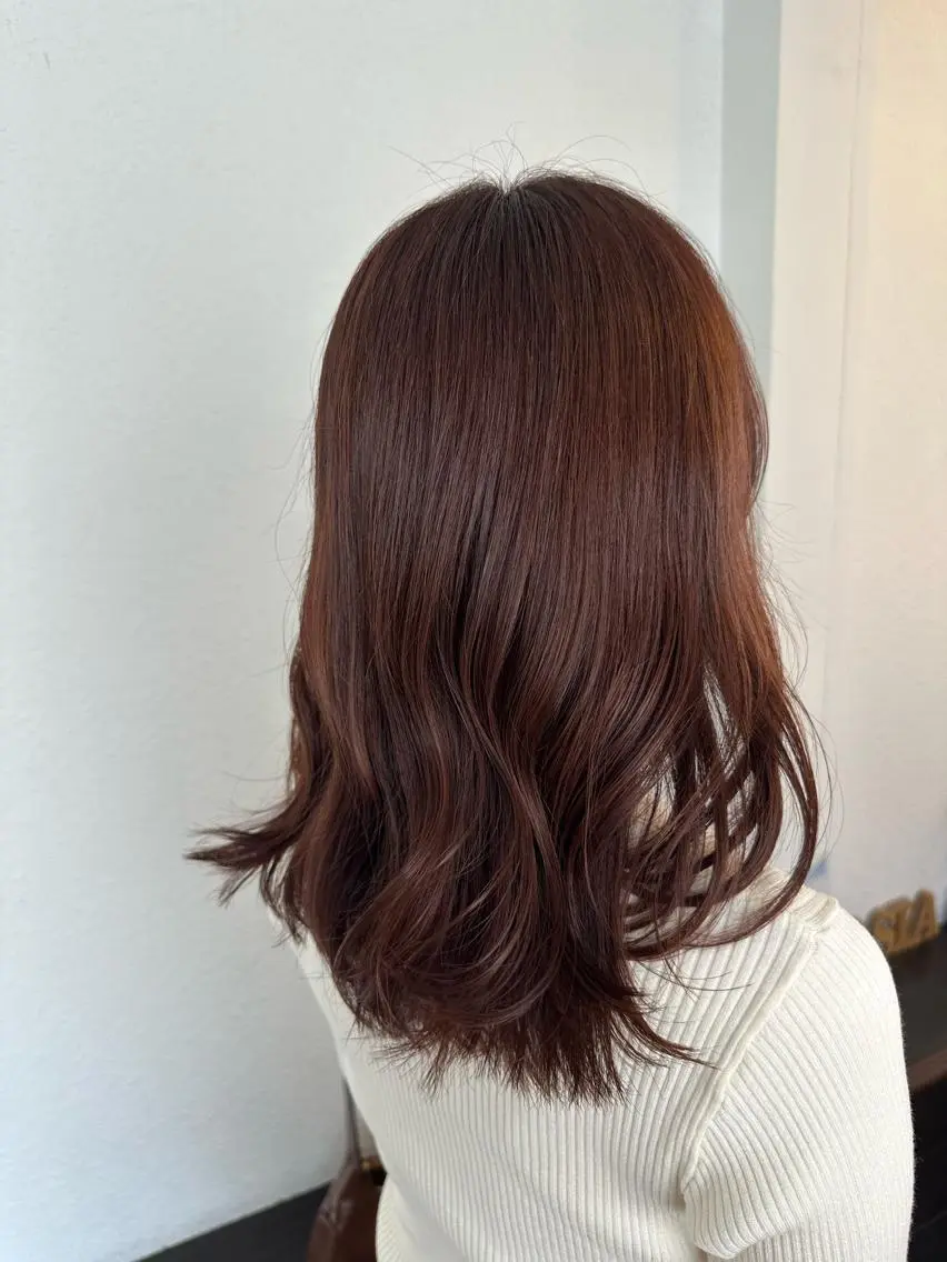 ミディアム カラー ヘアアレンジ ヘアカラー トリートメント DANY🦋名駅✂︎ 艶髪/透明感カラーのヘアスタイル