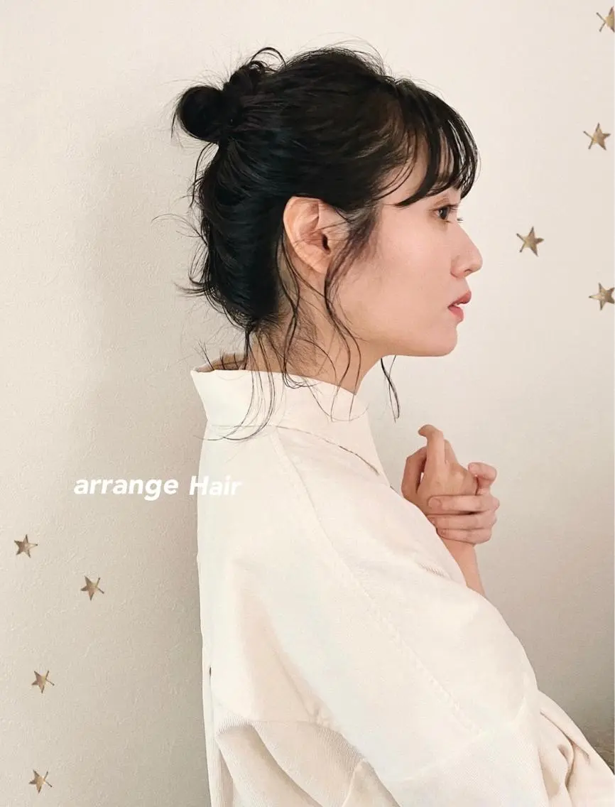 セミロング ヘアアレンジ ヘアセット 市川 千夏のヘアスタイル