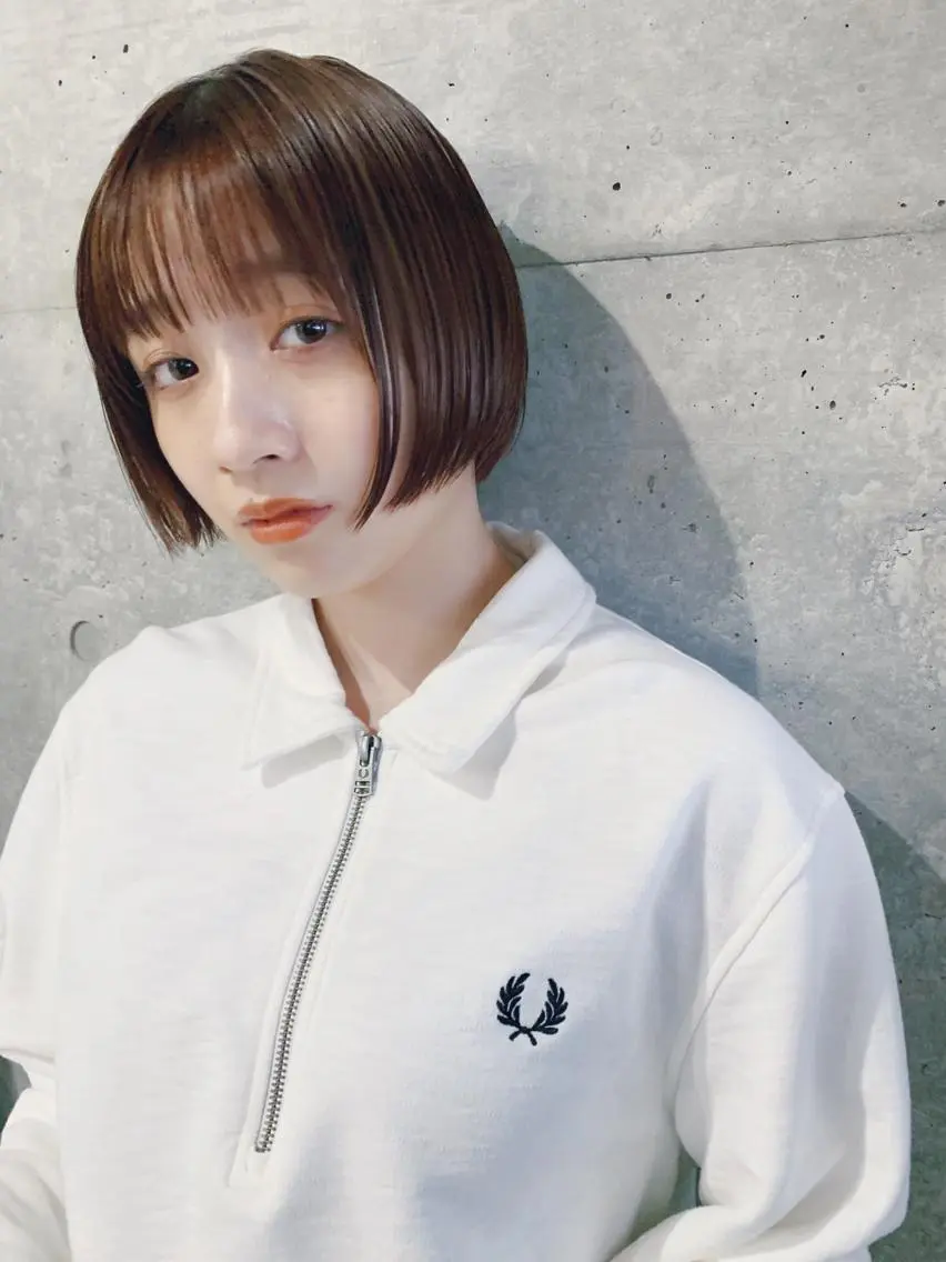 ショート カラー ボブパーマコテ巻き風 パーマNo1深江秀平のヘアスタイル