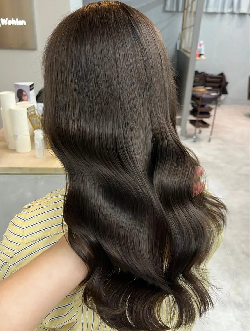 ロング カット ヘアカラー トリートメント ヘアセット プル艶職人/ にしものヘアスタイル
