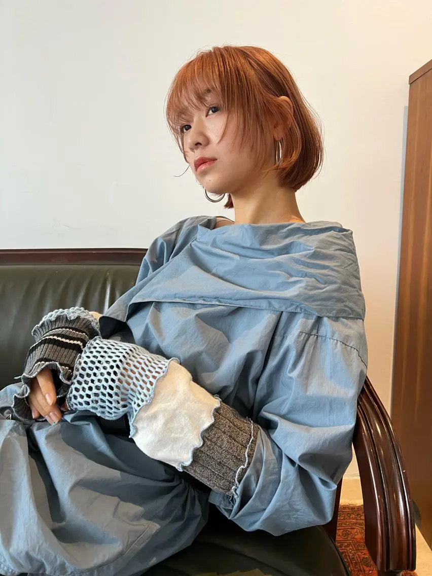 ショート カラー ボブレイヤー ボブ 顔まわりレイヤー レイヤーカット レイヤー/大人ボブ 渡邉【日吉美容室】のヘアスタイル