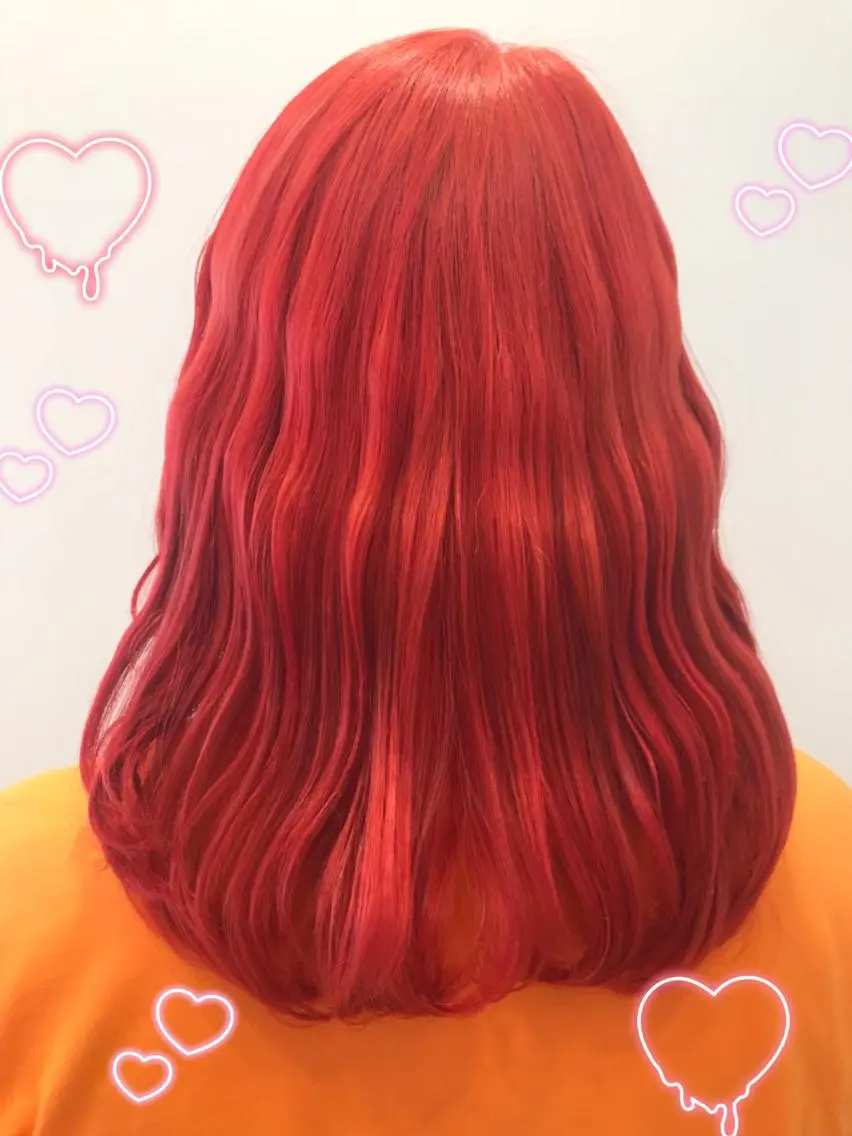 カラー オレンジ 新宿駅近♡個室 ♡関口三都季🌜のヘアスタイル