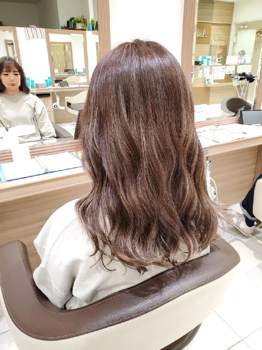 セミロング カラー アッシュ ベージュカラー ブリーチ ハイライトカラー ハイライト カラー特化🔥中村 和貴<Ash津田沼>のヘアスタイル