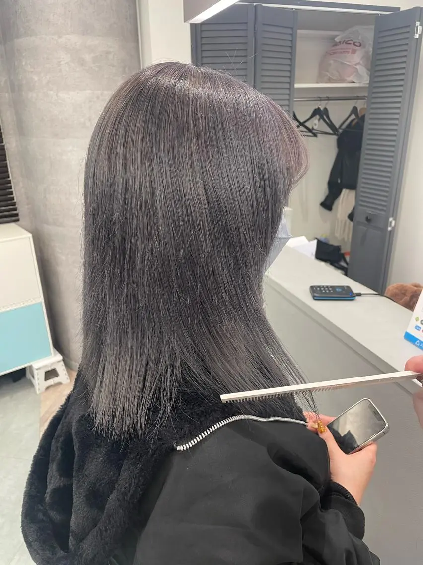 セミロング ♡似合わせ ♡ハイトーン♡のヘアスタイル