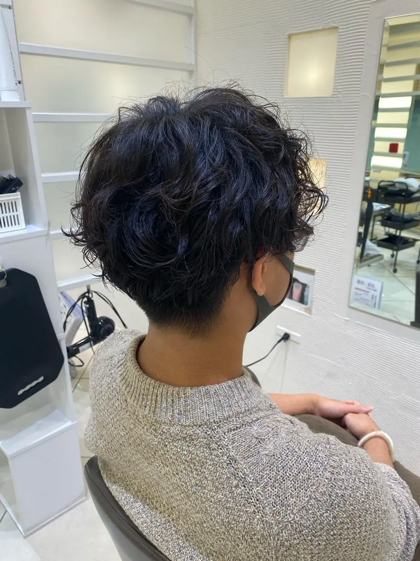 メンズ カット パーマ トリートメント 銀座メンズ専門🖤 叶奈々のヘアスタイル