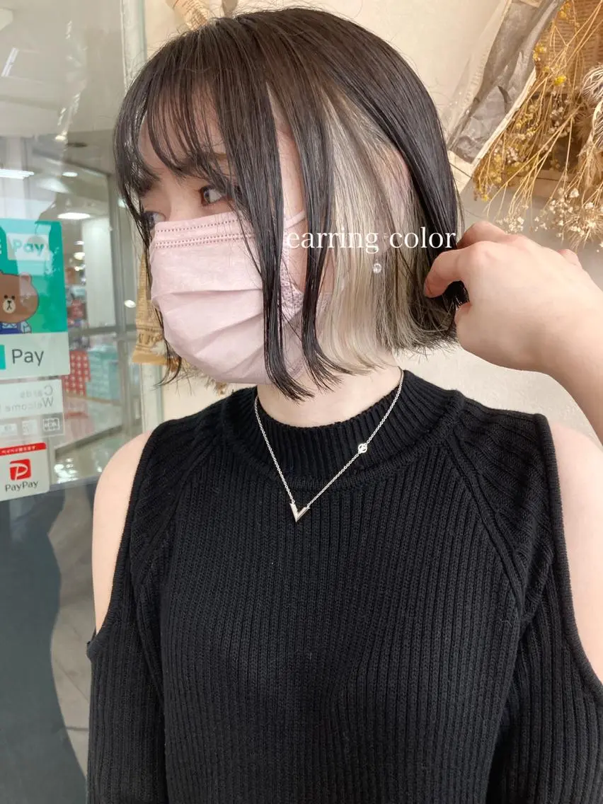 ショート カラー 切りっぱなしボブ ショートボブ ハンサムショート ブリーチ イヤリングカラー カット ヘアカラー トリートメント 初めてのショート お任せください✂️のヘアスタイル