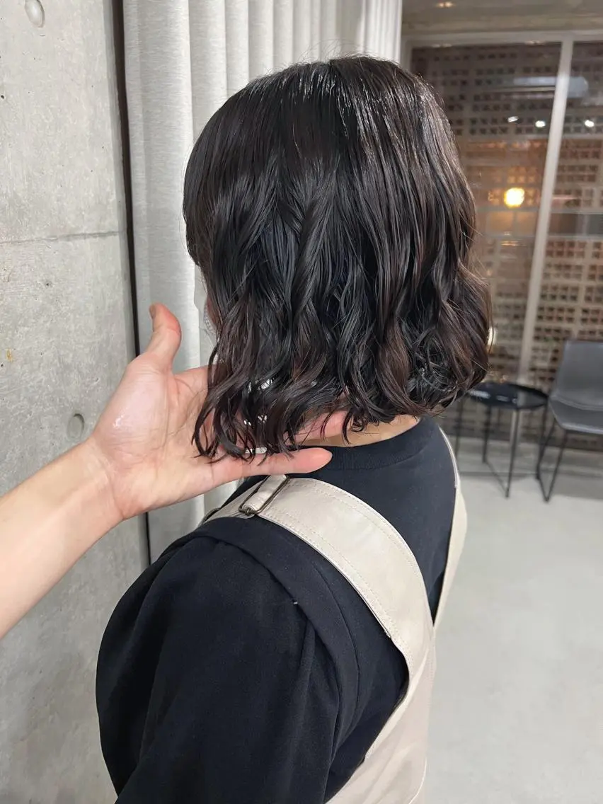 ショート パーマ カット パーマ トリートメント ボブパーマコテ巻き風 パーマNo1深江秀平のヘアスタイル