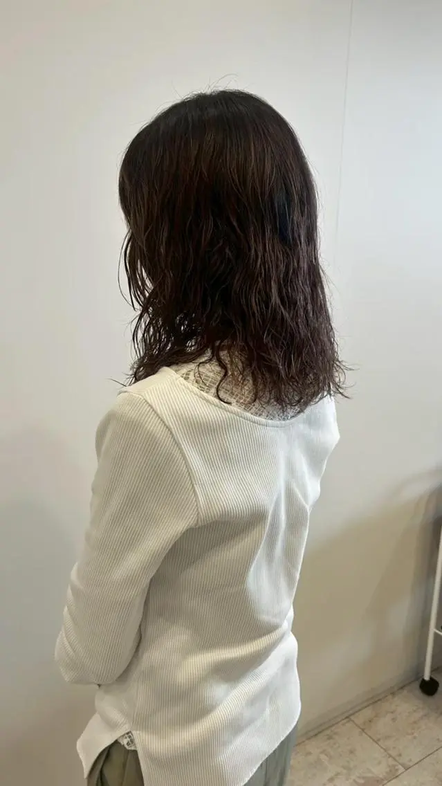 パーマ セミロング パーマ特化✨/肥後 有紗のヘアスタイル