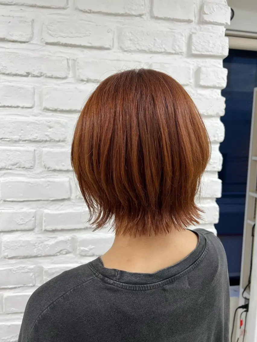ミディアム カラー ブリーチ オレンジ ヘアカラー トリートメント 【暖色カラー特化】 中山由梨のヘアスタイル