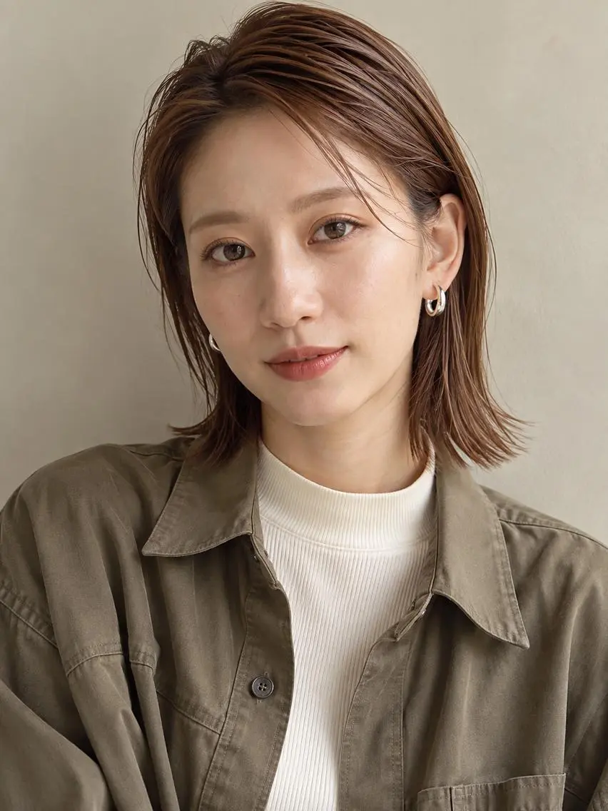 ミディアム カラー ブリーチ ケアブリーチ 透明感カラー ダブルカラー イヤリングカラー カット ヘアカラー トリートメント ヘッドスパ "オトナ髪”/ LAKA TOCCAのヘアスタイル
