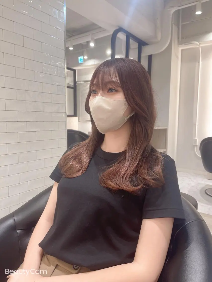セミロング カラー カット ヘアカラー トリートメント emi/髪質改善/ 韓国風/艶カラーのヘアスタイル