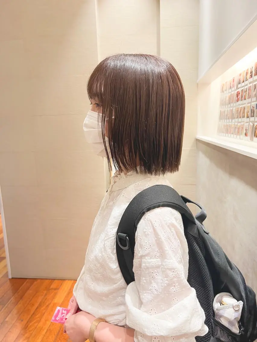 ショート カラー グレージュ ボブ メンズカット曲がる 縮毛矯正佐々木タクマのヘアスタイル