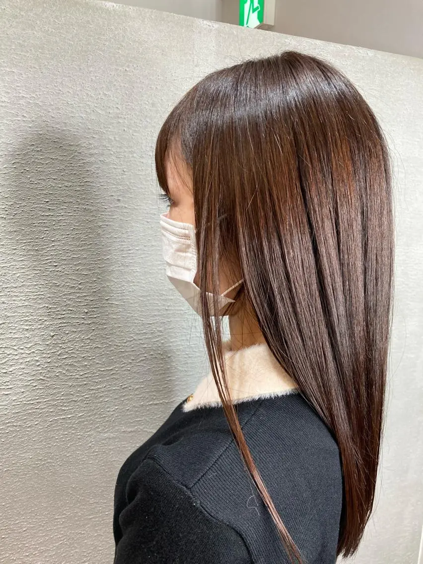 セミロング カラー ブラウンカラー マロンブラウン 豊中/メンズ特化 岡田 龍之介のヘアスタイル