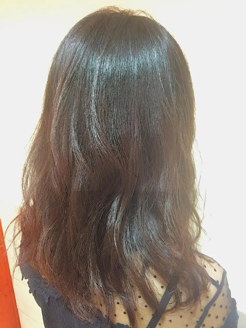 セミロング カラー パーマ セミロングパーマ アッシュ レッドカラー 可愛いを作る神 ナオヒロのヘアスタイル