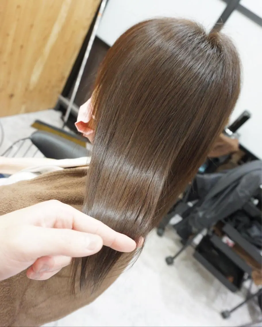 ミディアム くせ毛 カット ヘアカラー 縮毛矯正 トリートメント hair teria ryu 大塚のヘアスタイル