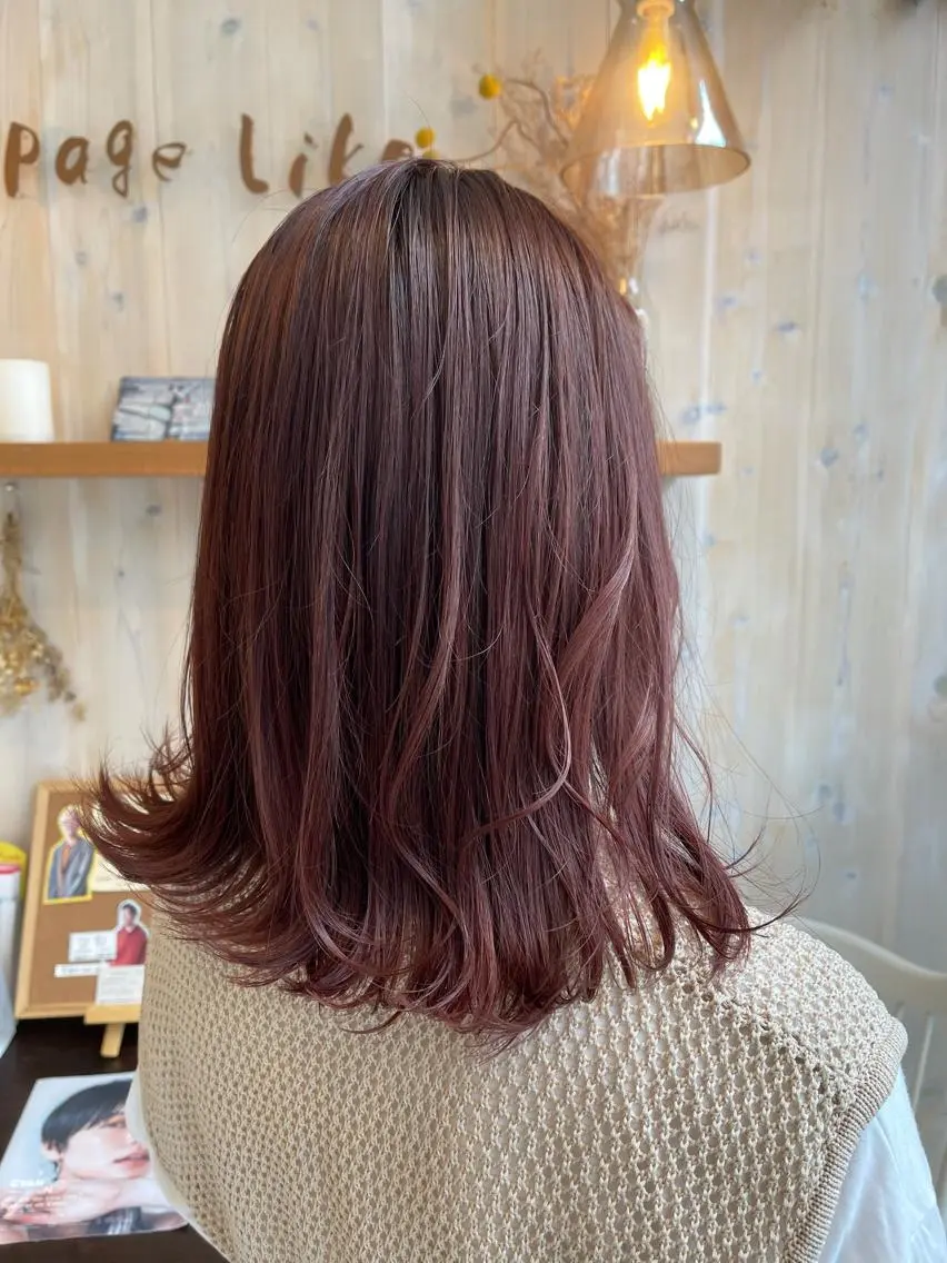 ミディアム カラー ブリーチ ピンクカラー ローズカラー カット ヘアカラー アニメオタク美容師/ miharuのヘアスタイル
