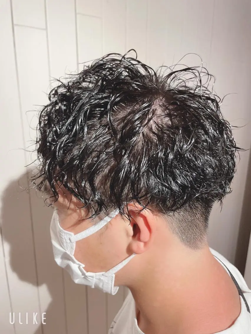 ミディアム メンズ ミディアムパーマ メンズパーマ カット パーマ ❣️モードケイズ塚口 和田一将のヘアスタイル