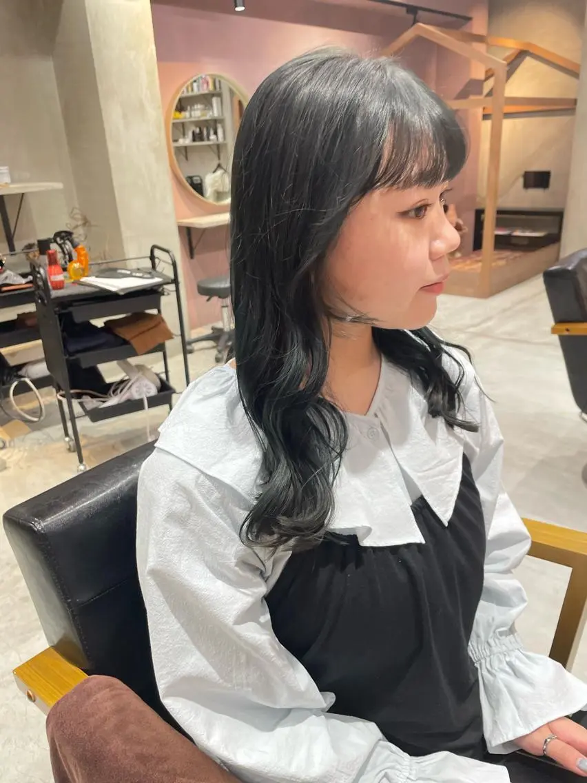 セミロング レイヤーカット ふじはら ひなこのヘアスタイル