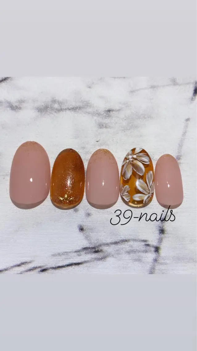 ネイル オフィスネイル 春ネイル 39-nails EharaMikuのネイルデザイン