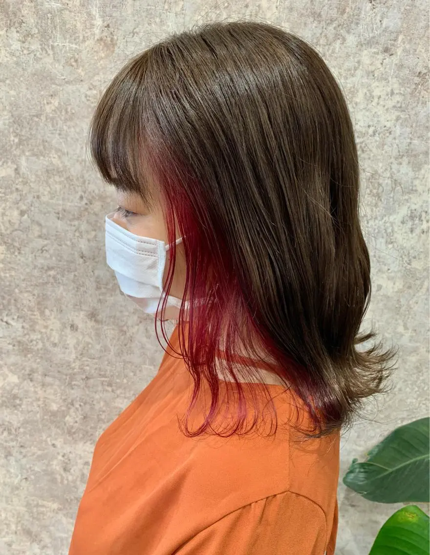 ミディアム カット ヘアカラー メテオ ／ヘアカラー 西川菜実のヘアスタイル
