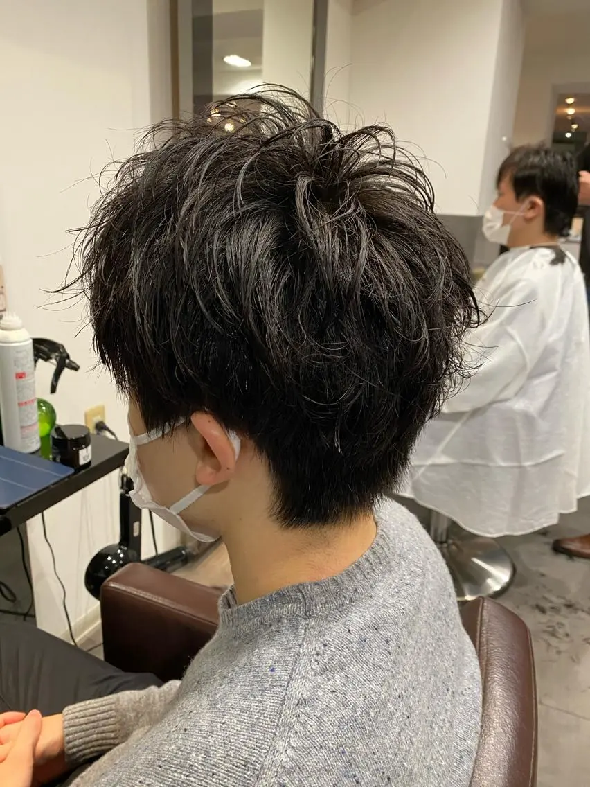 パーマ メンズ カット パーマ ⭕️メンズパーマ⭕️ 山口 裕太郎のヘアスタイル