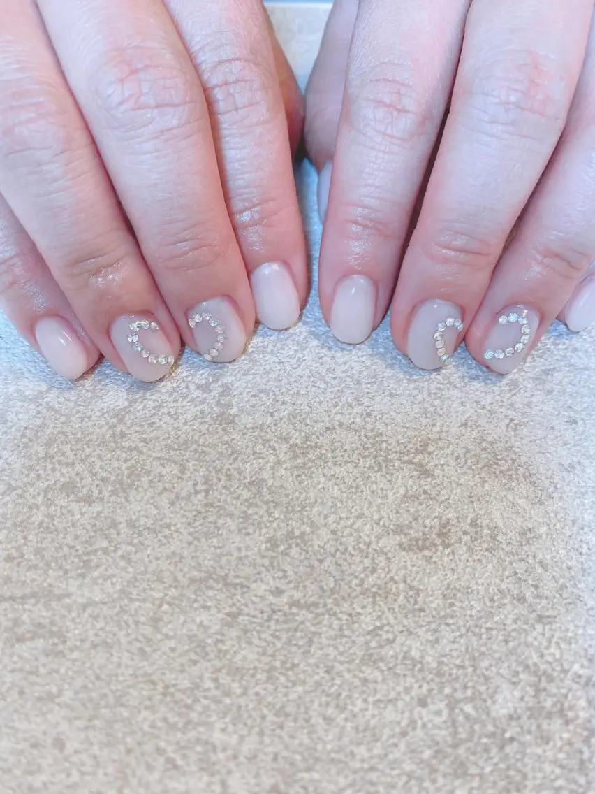 ネイル ハート ストーンネイル ハンドネイル LIll nailのネイルデザイン