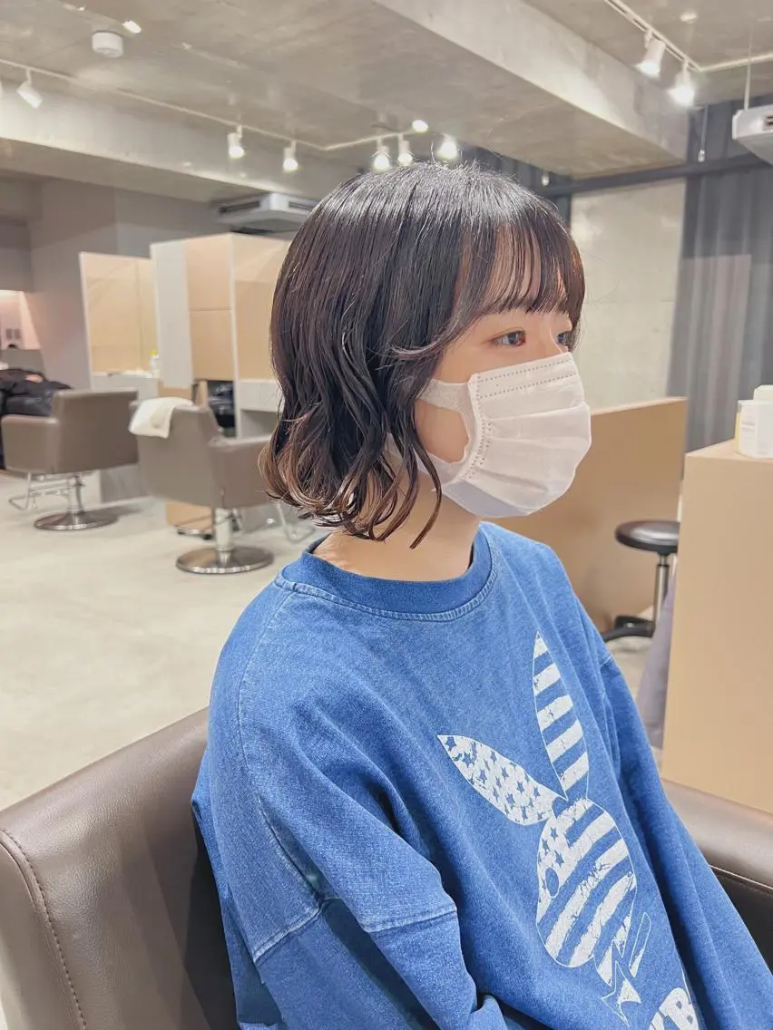 ショート パーマ カット パーマ トリートメント ボブパーマコテ巻き風 パーマNo1深江秀平のヘアスタイル