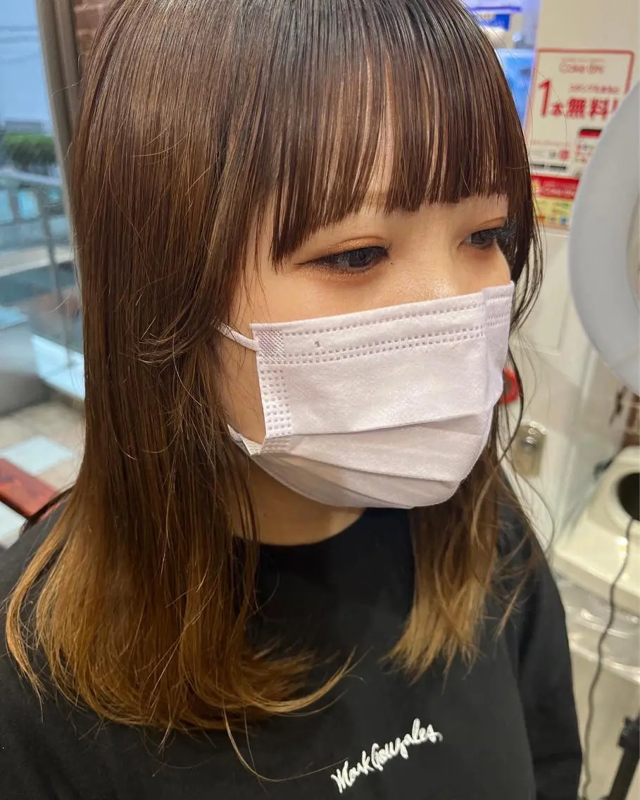 ミディアム カラー パーマ ヘアアレンジ メンズ キッズ ネイル マツエク・マツパ アイブロウ ミディアムパーマ メンズパーマ ブラウンカラー ケアカラー 透明感カラー 久木原 ゆりのヘアスタイル