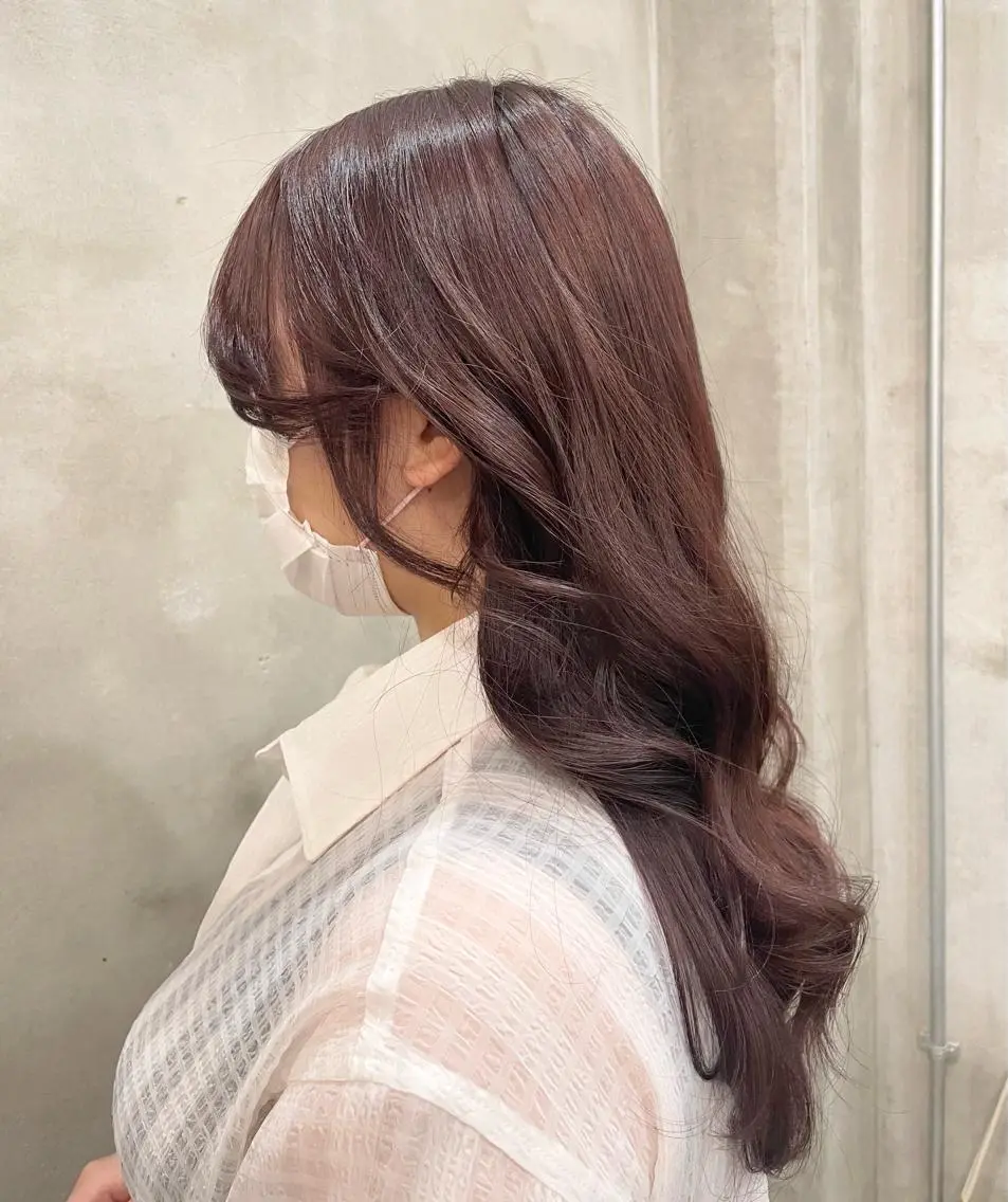 ロング カラー カット ヘアカラー トリートメント 【ピンク/韓国ヘア/ ヘアセット】亜海のヘアスタイル
