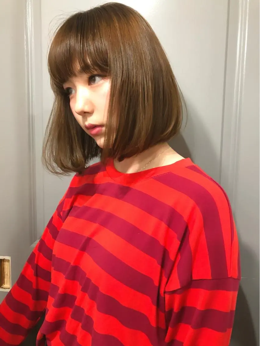 ミディアム 縮毛矯正 Pia ツボイ ケイタのヘアスタイル