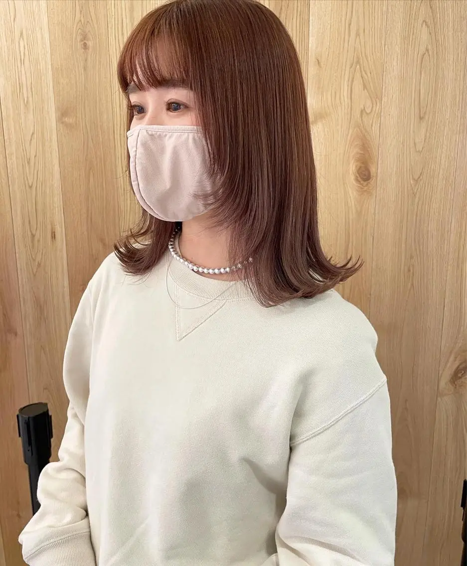 ミディアム カラー ブリーチ ブラウンカラー カット ヘアカラー ウルフ/ボブ/レイヤ ーカット◎ricoのヘアスタイル