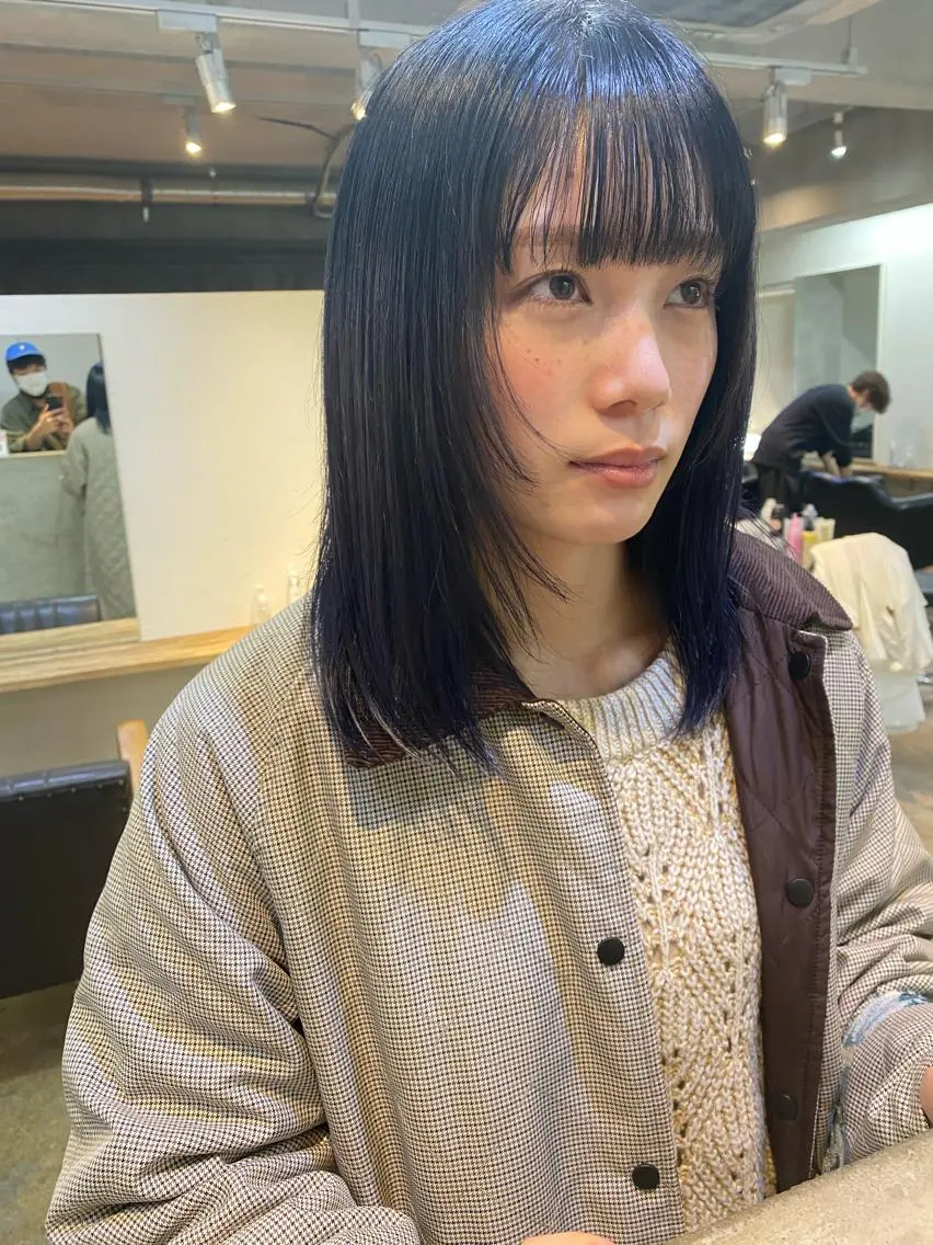 ミディアム カラー パーマ ヘアアレンジ メンズ キッズ ネイル マツエク・マツパ アイブロウ ブルーカラー ブルーパープル パープルカラー ブルー パープル 🧼柴田 健太郎🧼のヘアスタイル