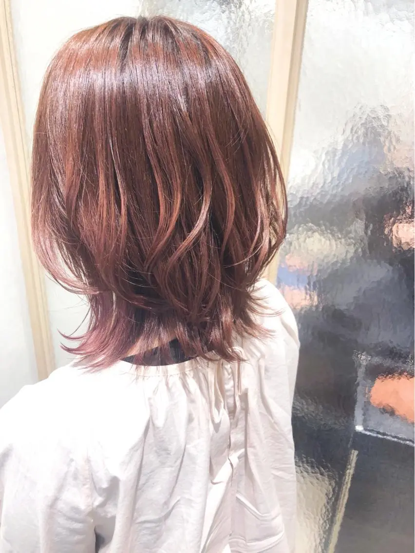 ミディアム カラー パーマ カット ヘアカラー トリートメント 艶髪/韓国レイヤー イノウエヒロキのヘアスタイル