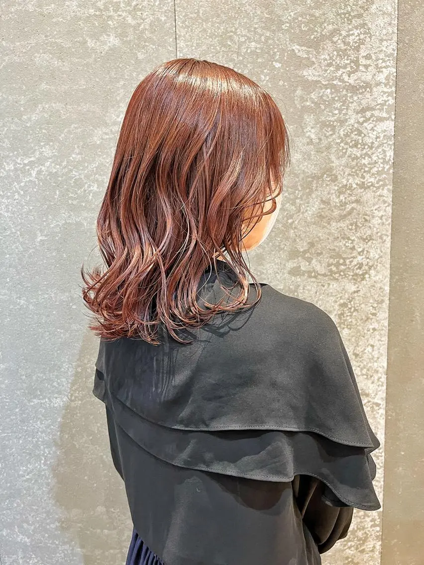 ミディアム ピンクブラウン 渡邊 恭汰のヘアスタイル