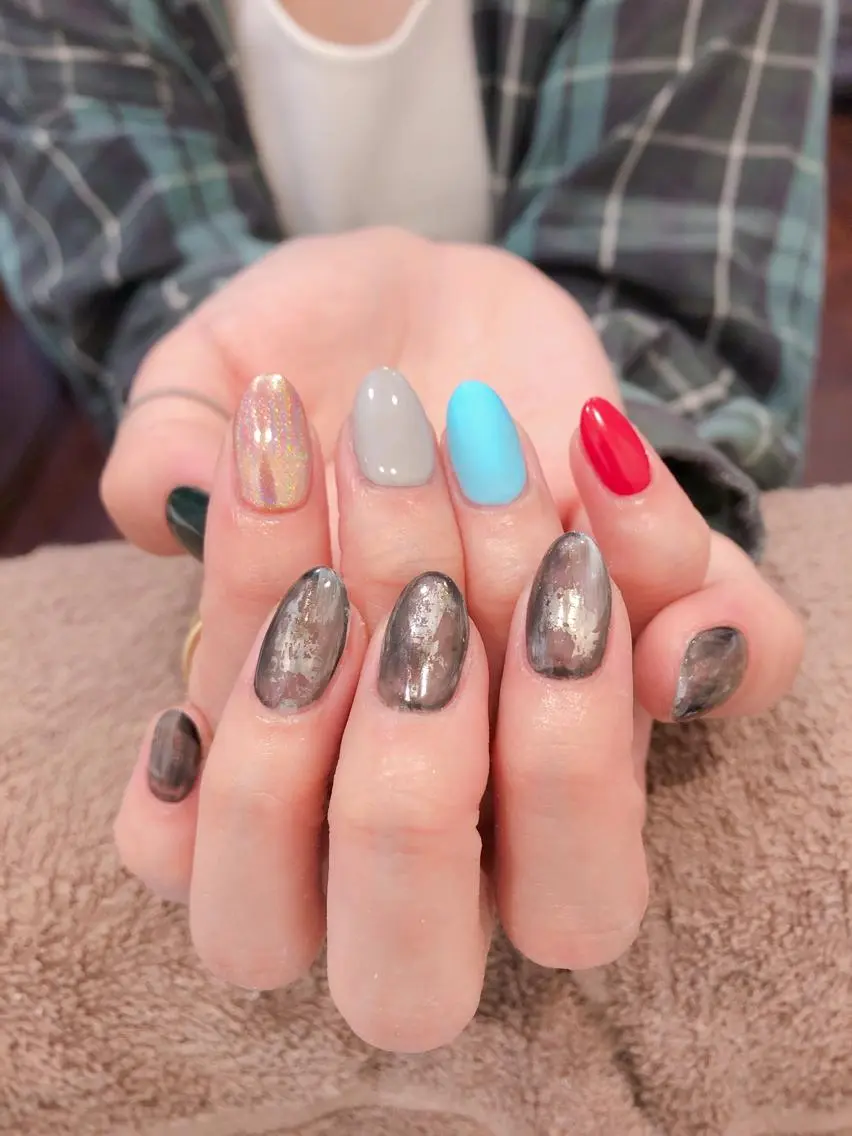 ネイル 水色 BEBE BEAUTEのネイルデザイン