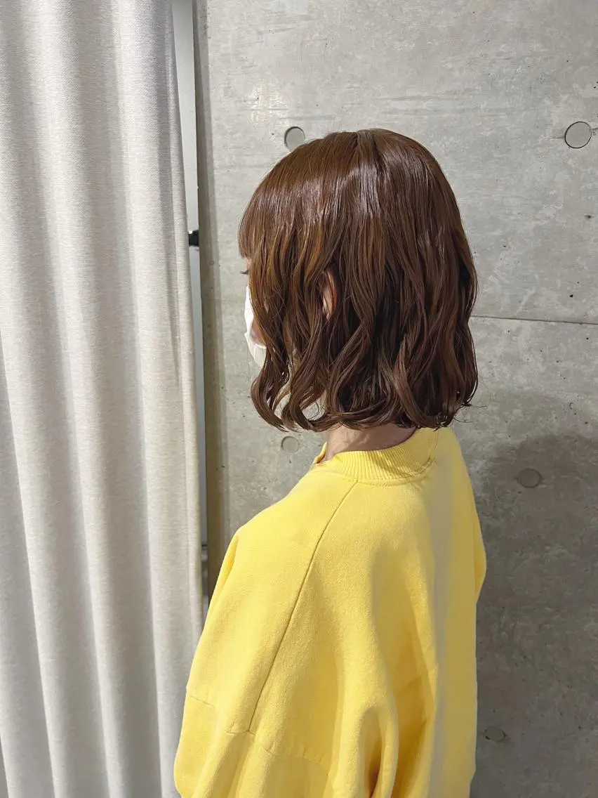 パーマ カット ヘアカラー パーマ ボブパーマコテ巻き風 パーマNo1深江秀平のヘアスタイル