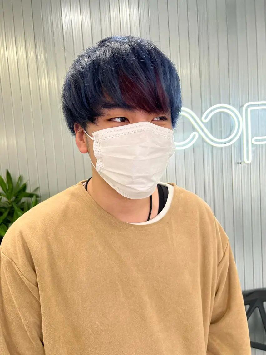 カラー メンズ メンズブリーチ メンズインナーカラー メンズ韓国風 ブリーチ 透明感カラー ヘアカラー LOOP REMIのヘアスタイル
