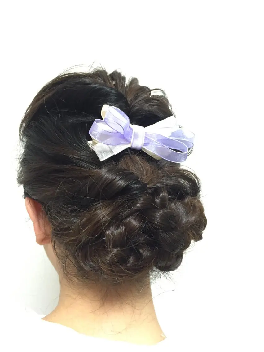 ロング ヘアアレンジ 三つ編み 早朝✨ヘアセット 着付け/清水玲歌のヘアスタイル